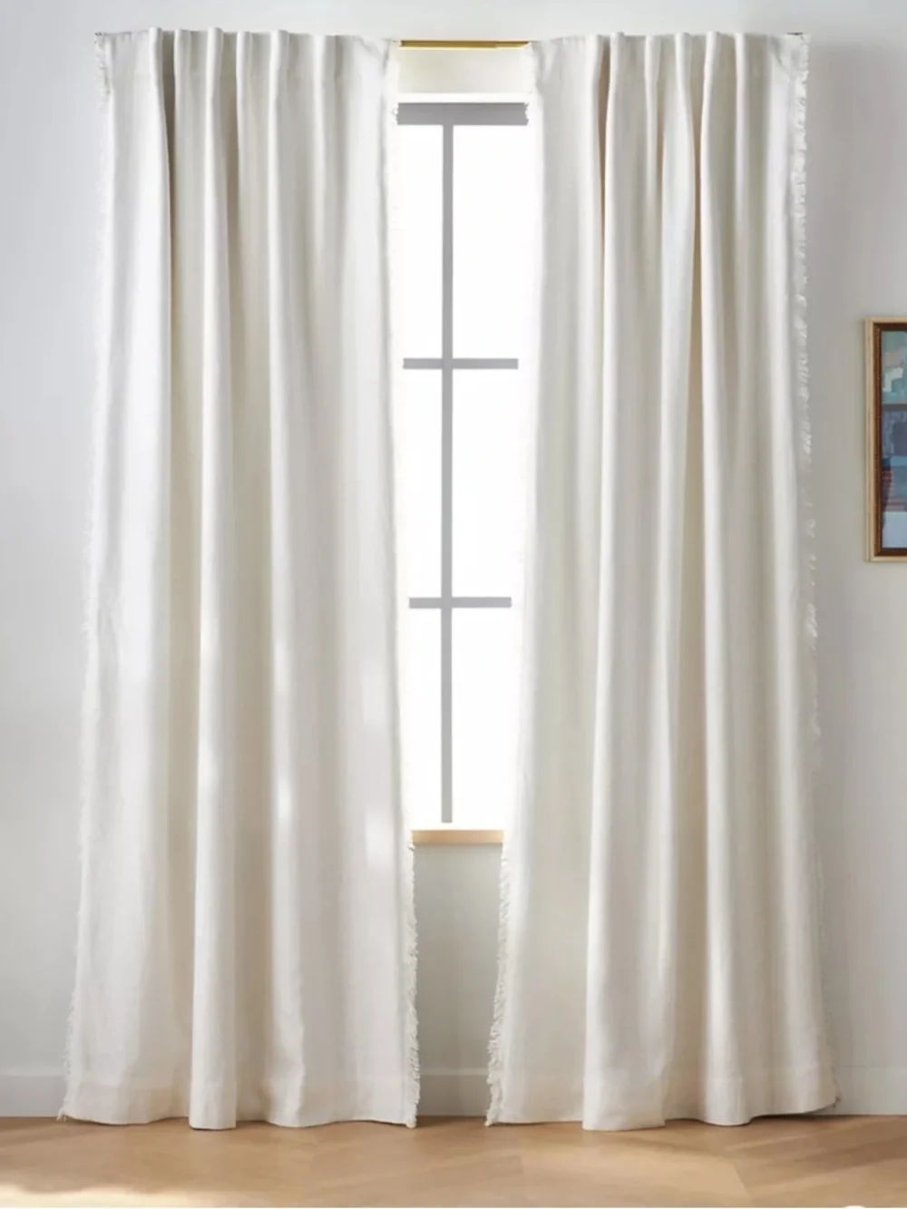 Anthropologie Luxe Linen Blend Woven Blackout Curtain 1 panel NEW